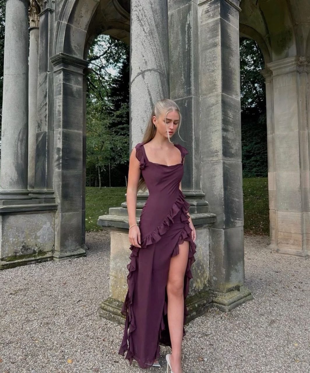 Robe chic pour cocktail, marron